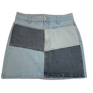 WILD FABLE Patchwork Denim Mini Skirt Sz 6